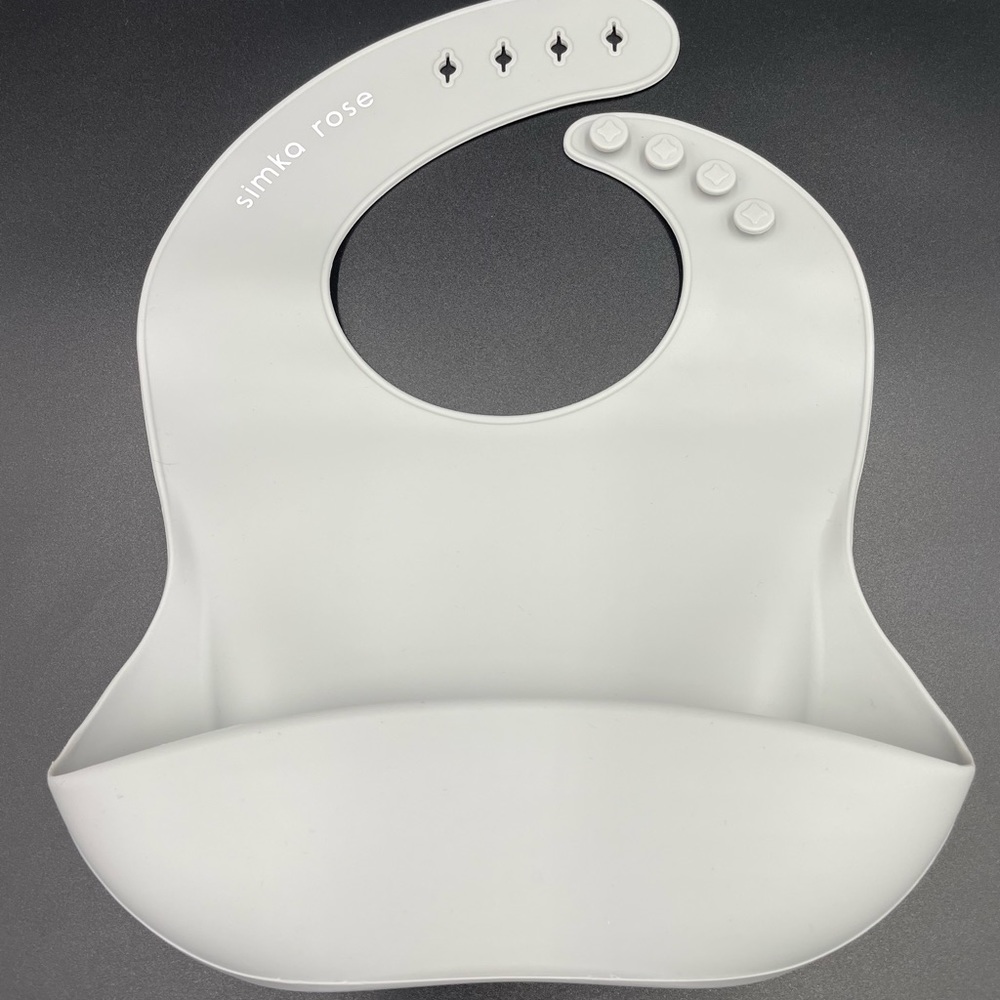 Simka Rose grey silicone infant Bib
